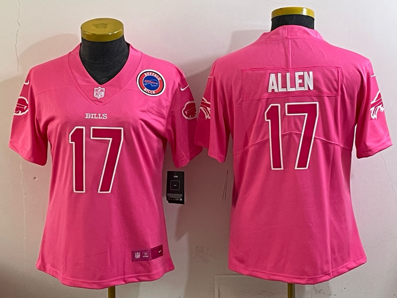 Youth Buffalo Bills #17 Allen pink Nike 2025 Limited MLB Jersey 003->youth nfl jersey->Youth Jersey